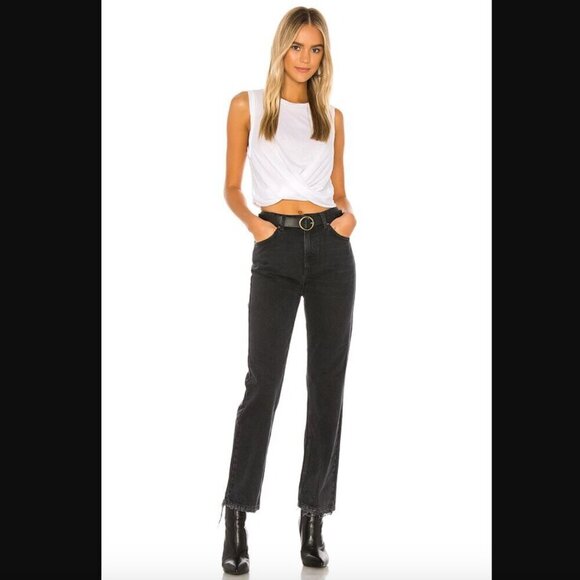 Free People We the Free Faded Black Denim Dakota Straight Leg Jean 26" - Picture 4 of 8